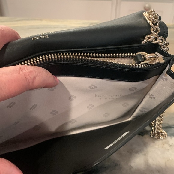 ♠️ Kate Spade Black Lula VERSATILE Clutch Crossbody or Shoulder Bag Black ♠️ - Picture 8 of 10